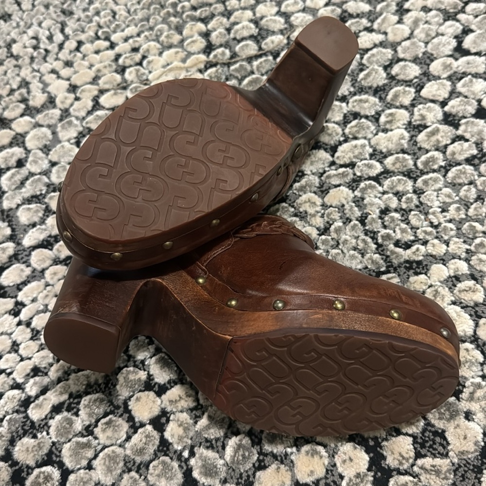 Ugg Genuine Leather and Sherpa Clogs - Picture 3 of 4